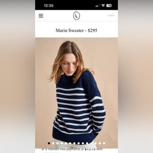 La Ligne Marin sweater in Navy/cream in size Small